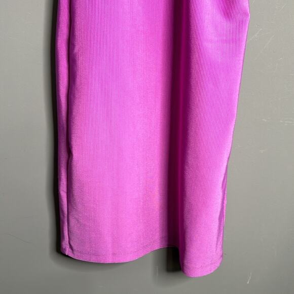 Fashion Nova Purple Ribbed Tank Dress Spaghetti Straps and Shelf Bra Size LG - Picture 3 of 8